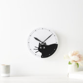 Horloge Ronde Chat noir (Maison)
