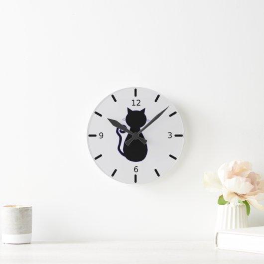 Horloge Ronde Chat noir (Maison)