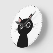 Horloge Ronde chat noir (Angle)