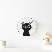 Horloge Ronde chat noir (Maison)