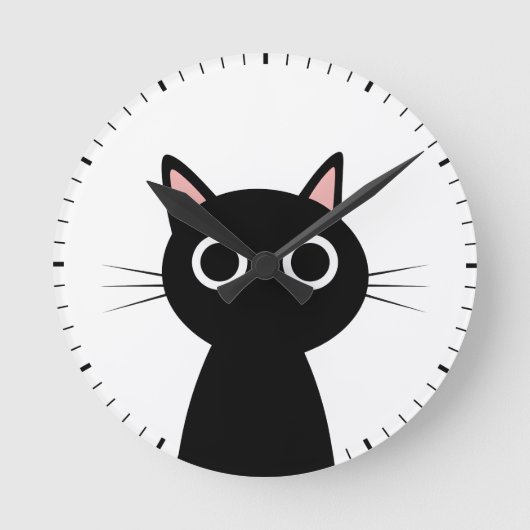 Horloge Ronde chat noir (Recto)