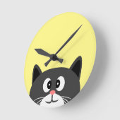 Horloge Ronde chat noir (Angle)