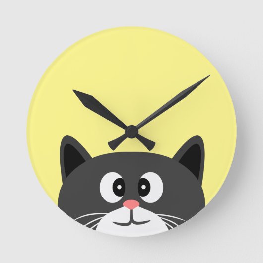 Horloge Ronde chat noir (Recto)