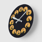 Horloge Ronde chat noir (Angle)