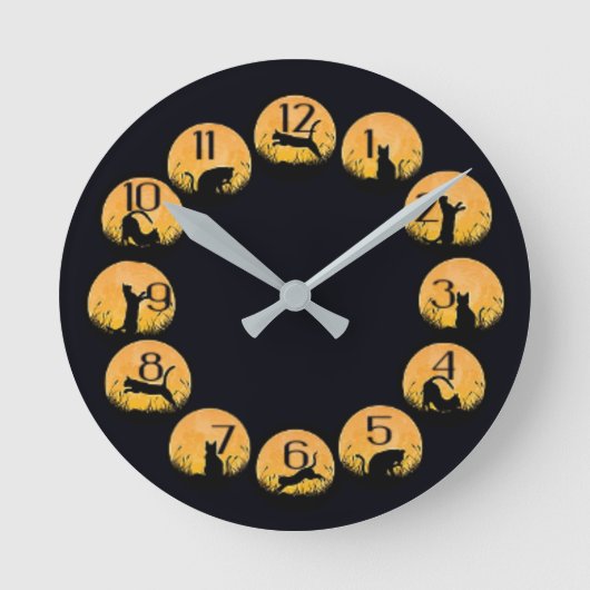 Horloge Ronde chat noir (Recto)