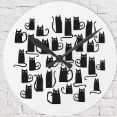 Horloge Ronde Chat noir amusant