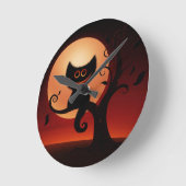 Horloge Ronde Chat noir de Whimsical (Angle)