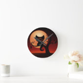 Horloge Ronde Chat noir de Whimsical (Maison)