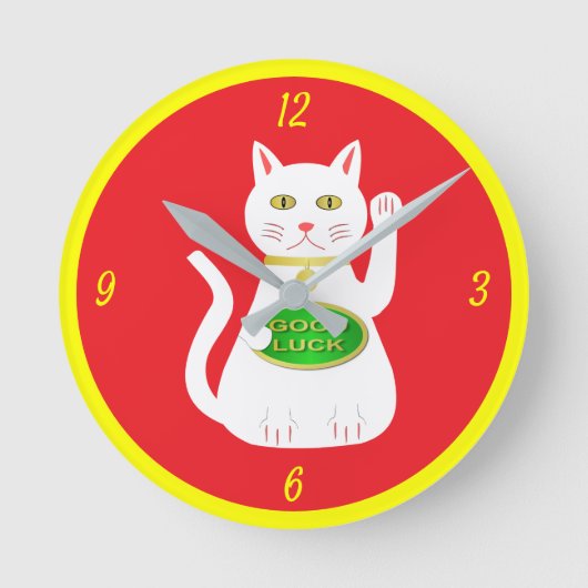 Horloge Ronde Chat Oriental Lucky (Recto)