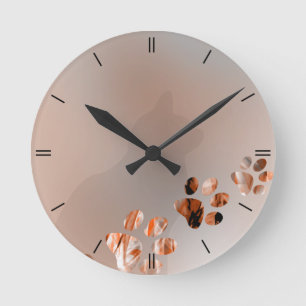 Horloge Ronde Chat Paw Brown