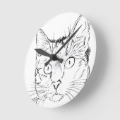 Horloge Ronde Chat Puddy (Angle)