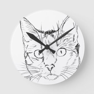 Horloge Ronde Chat Puddy