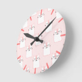 Horloge Ronde Chat souriant (Angle)