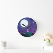 Horloge Ronde Chat Sous Le Feu Lune (Maison)