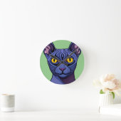 Horloge Ronde Chat Sphynx (Maison)