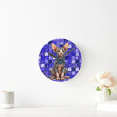 Horloge Ronde Chat Sphynx (Maison)