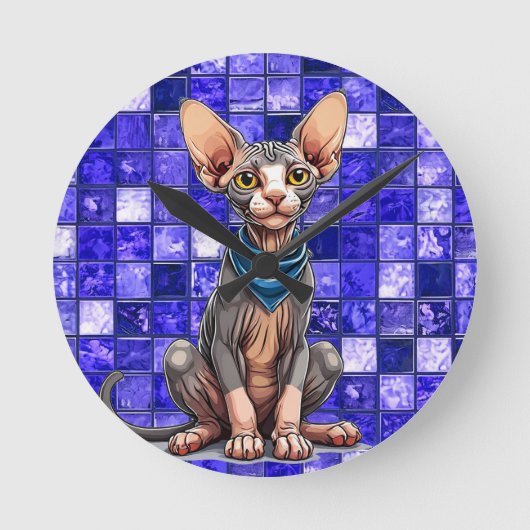 Horloge Ronde Chat Sphynx (Recto)