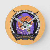 Horloge Ronde Chat squelette pirate mur (Recto)