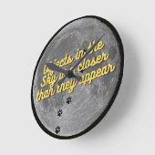 Horloge Ronde Chat sur la Lune (Angle)