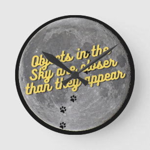 Horloge Ronde Chat sur la Lune