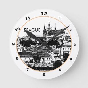 Horloge Ronde Château et Cathédrale de Prague, ville historiqu