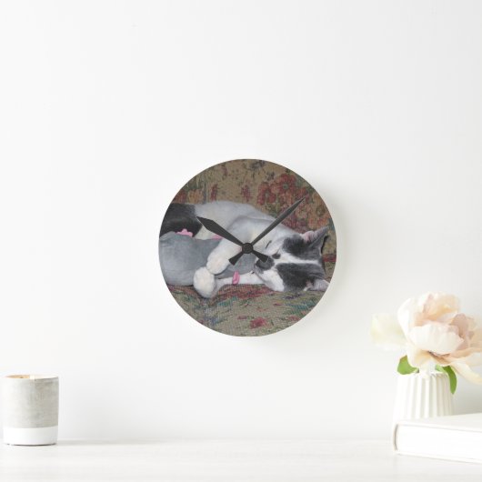 Horloge Ronde Chaton couchant (Maison)