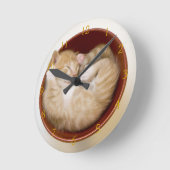Horloge Ronde Chaton couchant (Angle)