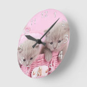 Horloge Ronde Chatons britanniques de shorthair (Angle)