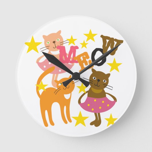 Horloge Ronde Chats dansants (Recto)