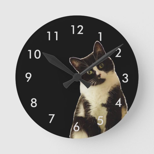 Horloge Ronde Chats de Badass "ce qui sont vous regardant ! " (Recto)