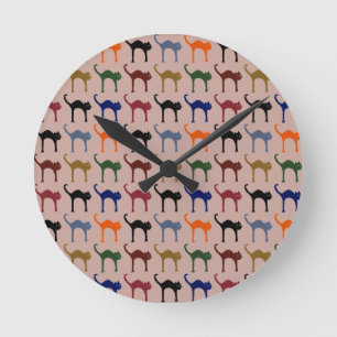 Horloge Ronde chats multiples ~ motif animal