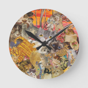 Horloge Ronde Chats une abondance
