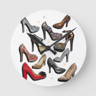 Horloge Ronde Chaussure collage haut talon Sparkle Fashion Pompe