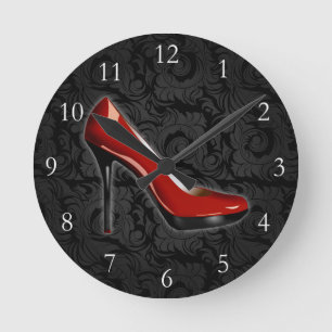 Horloge Ronde Chaussure rouge impertinente