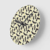 Horloge Ronde chauves-souris jaune (Angle)