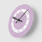 Horloge Ronde Check monochromatic de Purple/White (Angle)
