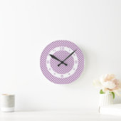 Horloge Ronde Check monochromatic de Purple/White (Maison)