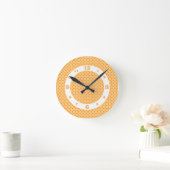 Horloge Ronde Check monochromatic orange (Maison)