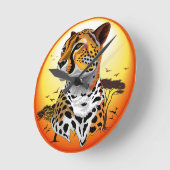 Horloge Ronde Cheetah African Feline Wild Animal (Angle)