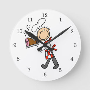 Horloge Ronde Chef avec jambon cuit