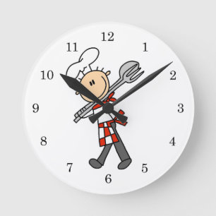 Horloge Ronde Chef avec pince à salade