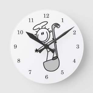 Horloge Ronde Chef Bonhomme Allumette Avec Louche