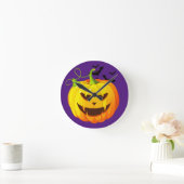 Horloge Ronde Chef heureux de citrouille de Halloween (Maison)