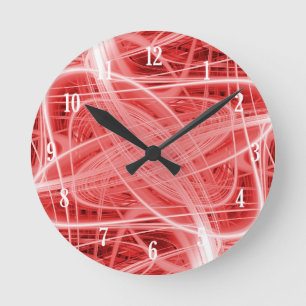 Horloge Ronde Chemins lumineux rouges et blancs