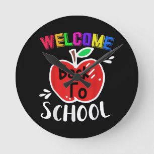 Horloge Ronde Chemise de retour à l'école Drôle Enseignants Étud