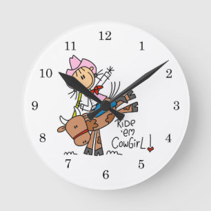 Horloge Ronde Chemise Ride Em Cowgirl et Cadeaux