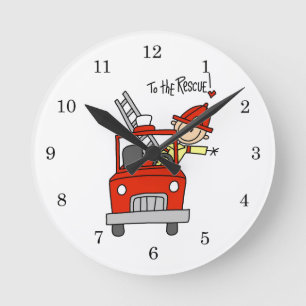 Horloge Ronde Chemises et Cadeaux de Pompiers à la Rescousse