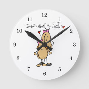 Horloge Ronde Chemises et Cadeaux Fous de Ma Soeur