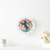 Horloge Ronde Cheval bleu Retro Arc-en-ciel (Maison)