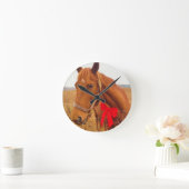 Horloge Ronde Cheval Brown Red Bow (Maison)